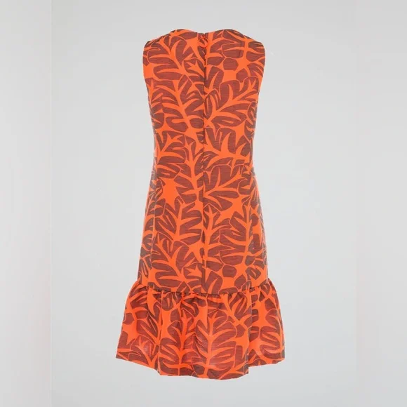 AKRIS PUNTO ORANGE FLARED HEM DRESS sz 10 - Picture 3 of 15